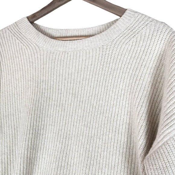 NWT ON 34th Ivory Ribbed Knit Sweater Size XL Minimalist Preppy Normcore Cozy - Picture 4 of 8